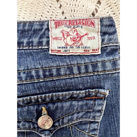 Vintage True Religion Joey Flare Jeans Low Rise USA 31 Y2K Bootcut 2000 Mallcore - Picture 8 of 9